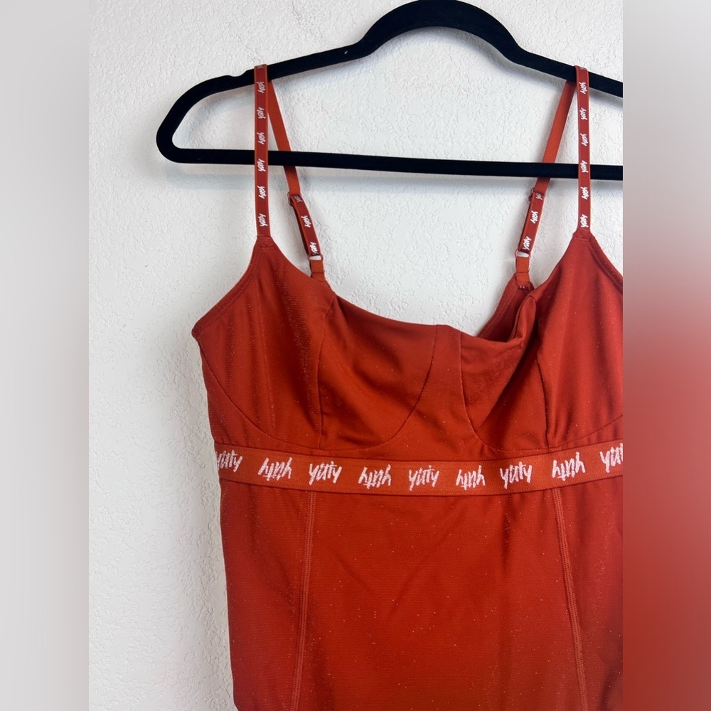 NWT: Yitty Spotlight Shaping Demi Cut Thong Bodysuit Shimmered Baddest Brown M - Picture 3 of 9